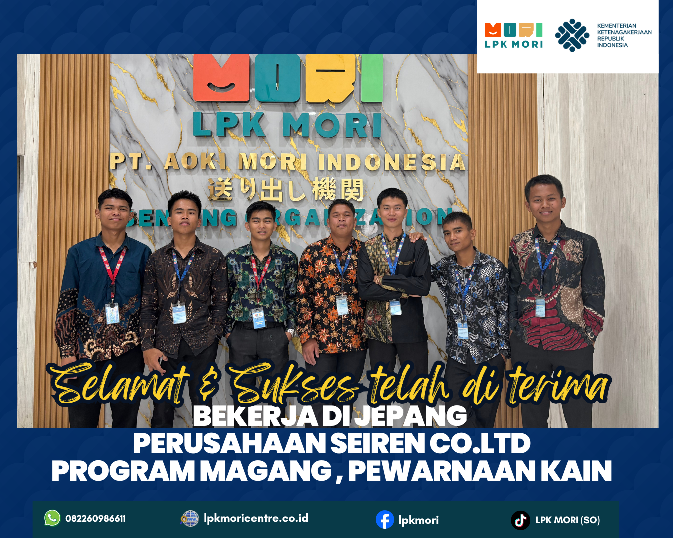 Kelulusan siswa LPK Di Terima bekerja di Jepang Perusahaan Seiren co.ltd Program Magang , Pewarnaan Kain